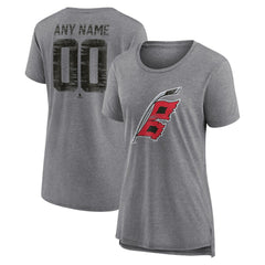 Carolina Hurricanes Women's Heritage Custom Tri-Blend T-Shirt - Gray - NHL 203467405