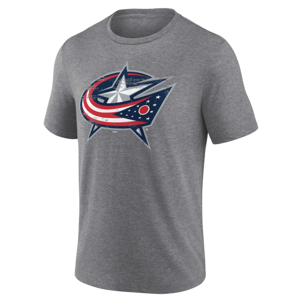 Columbus Blue Jackets Heritage Custom Tri-Blend T-Shirt - Gray - NHL 203467410