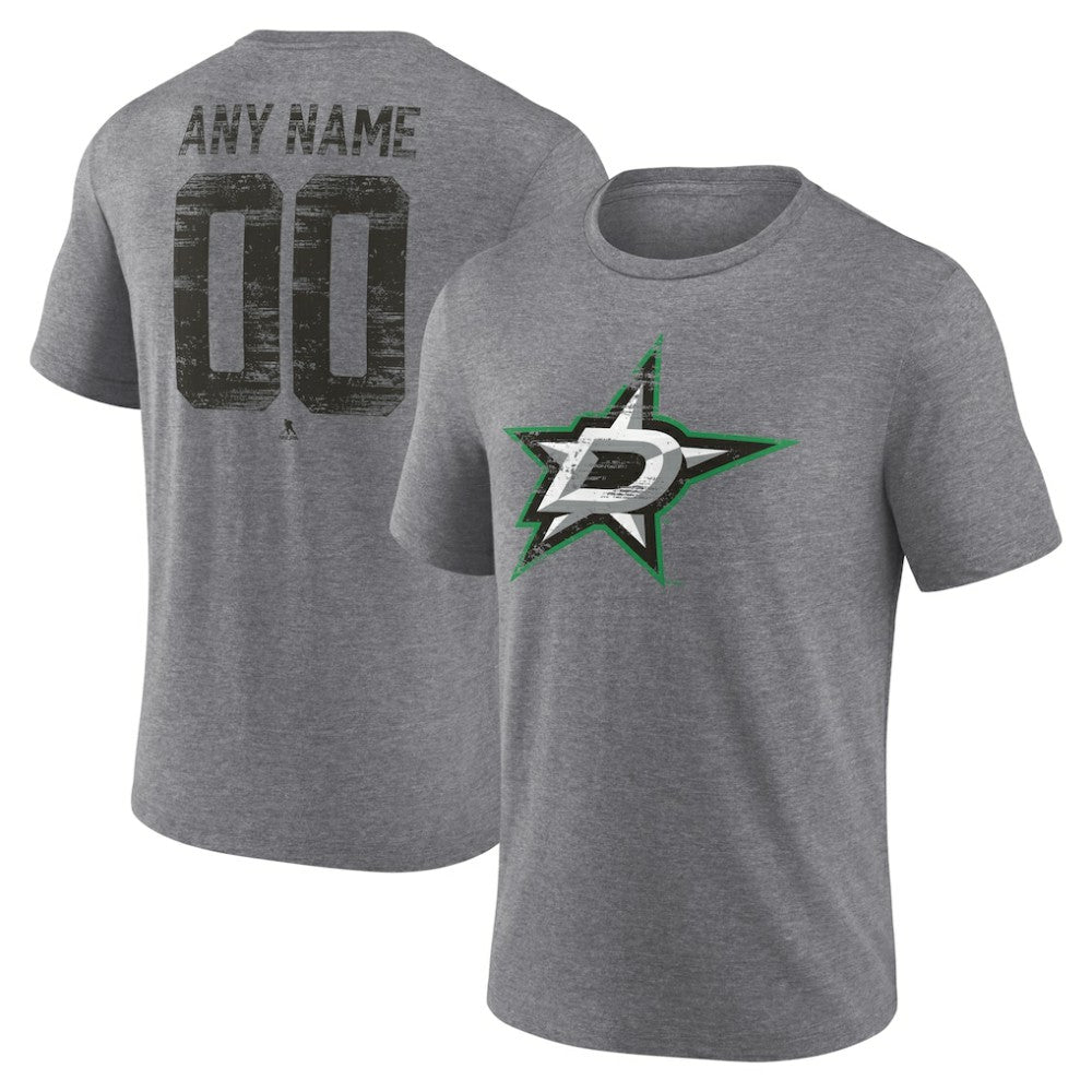 Dallas Stars Heritage Custom Tri-Blend T-Shirt - Gray - NHL 203467412