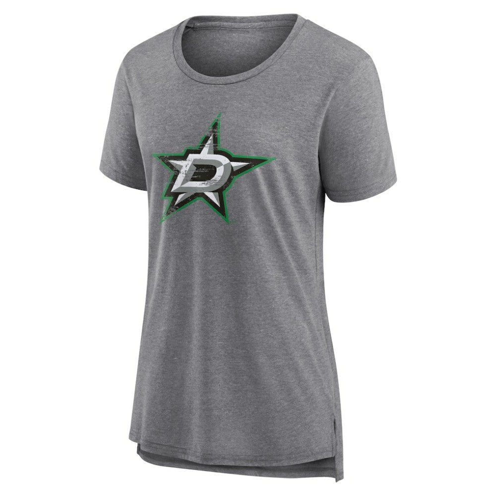 Dallas Stars Women's Heritage Custom Tri-Blend T-Shirt - Gray - NHL 203467413