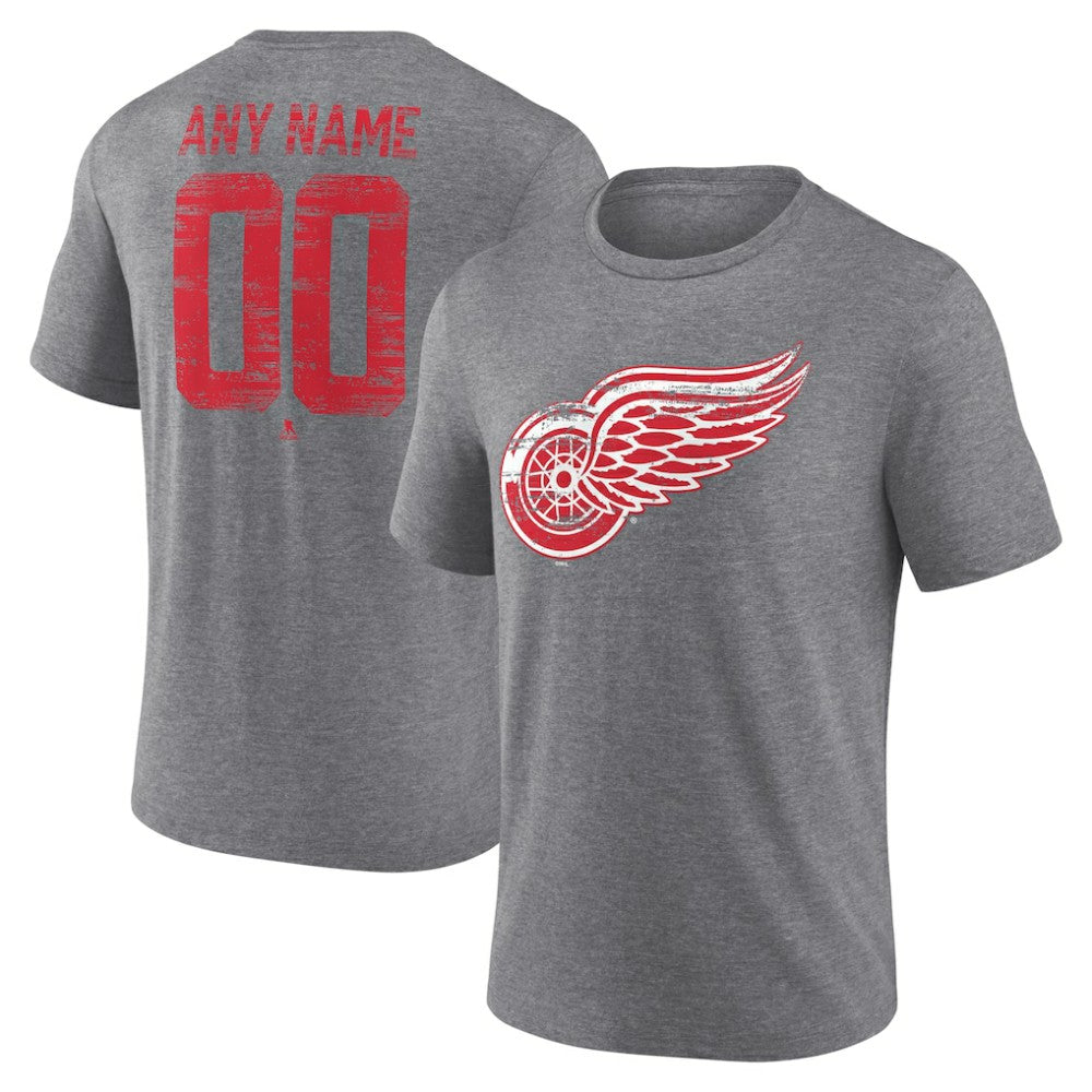 Detroit Red Wings Heritage Custom Tri-Blend T-Shirt - Gray - NHL 203467414