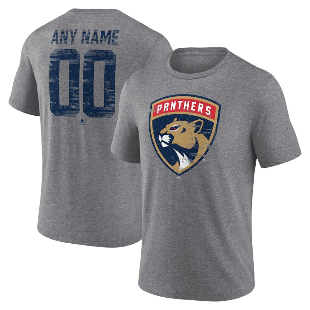 Florida Panthers Heritage Custom Tri-Blend T-Shirt - Gray - NHL 203467418