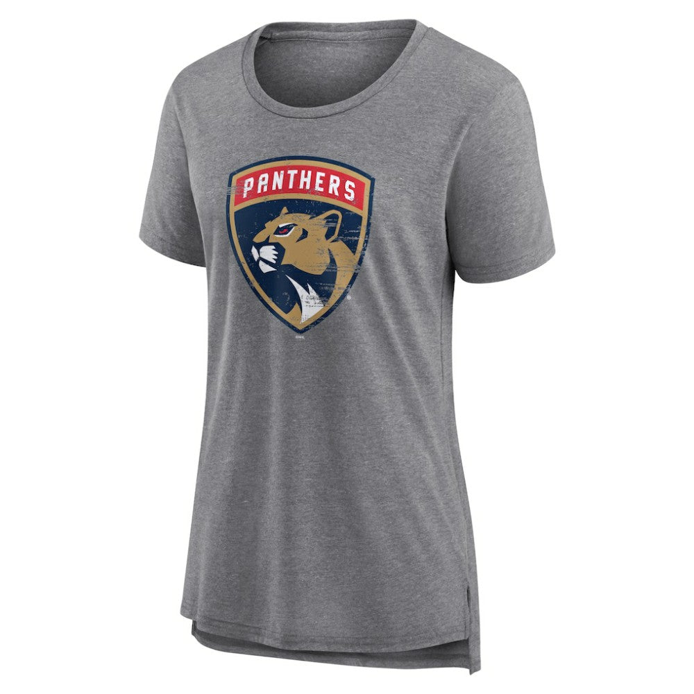 Florida Panthers Women's Heritage Custom Tri-Blend T-Shirt - Gray - NHL 203467419