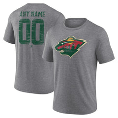 Minnesota Wild Heritage Custom Tri-Blend T-Shirt - Gray - NHL 203467422