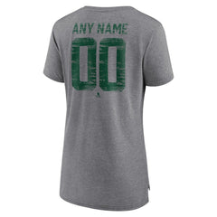 Minnesota Wild Women's Heritage Custom Tri-Blend T-Shirt - Gray - NHL 203467423