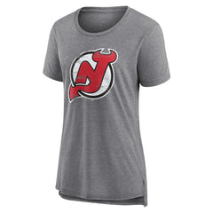 New Jersey Devils Women's Heritage Custom Tri-Blend T-Shirt - Gray - NHL 203467429