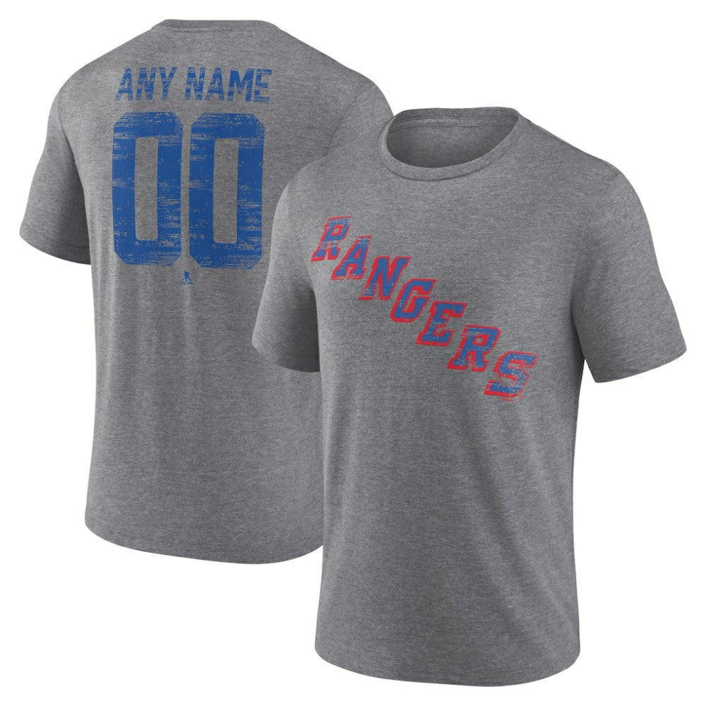 New York Rangers Heritage Custom Tri-Blend T-Shirt - Gray - NHL 203467432