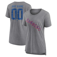 New York Rangers Women's Heritage Custom Tri-Blend T-Shirt - Gray - NHL 203467433