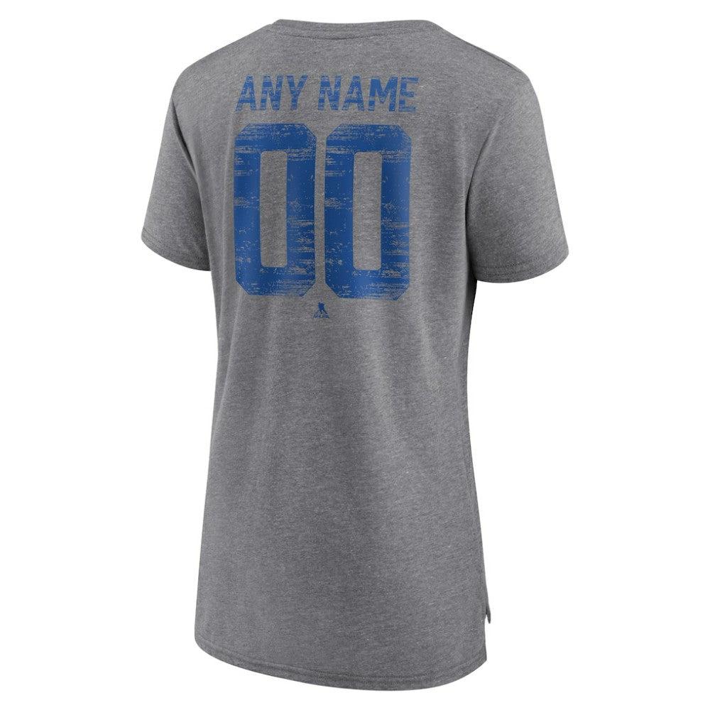 New York Rangers Women's Heritage Custom Tri-Blend T-Shirt - Gray - NHL 203467433