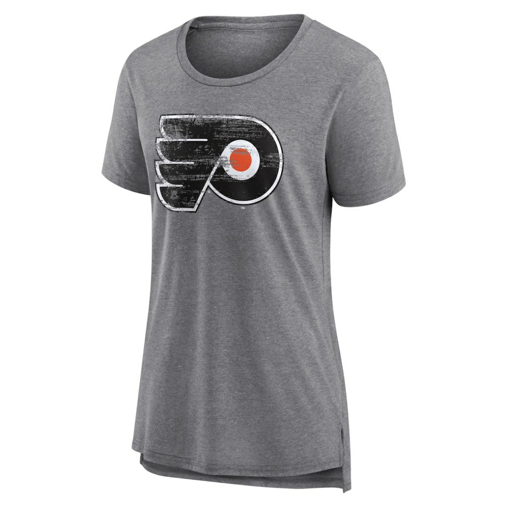 Philadelphia Flyers Women's Heritage Custom Tri-Blend T-Shirt - Gray - NHL 203467437