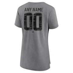 San Jose Sharks Women's Heritage Custom Tri-Blend T-Shirt - Gray - NHL 203467441
