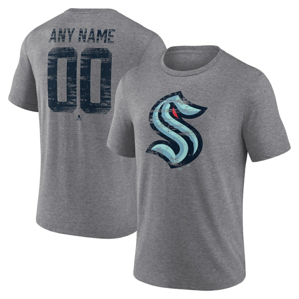 Seattle Kraken Heritage Custom Tri-Blend T-Shirt - Gray - NHL 203467442