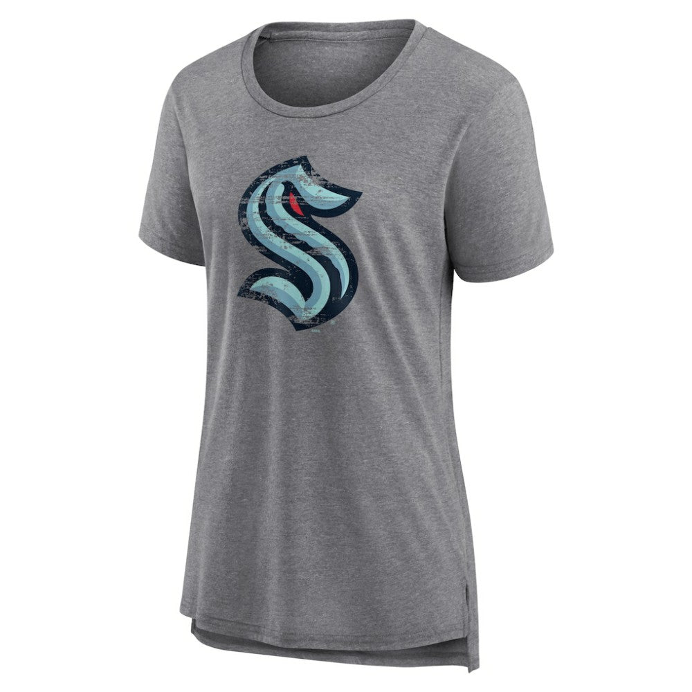 Seattle Kraken Women's Heritage Custom Tri-Blend T-Shirt - Gray - NHL 203467443