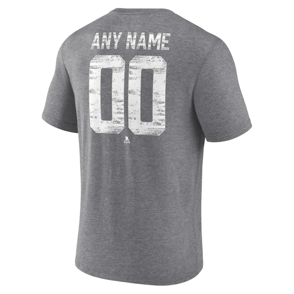 Tampa Bay Lightning Heritage Custom Tri-Blend T-Shirt - Gray - NHL 203467446