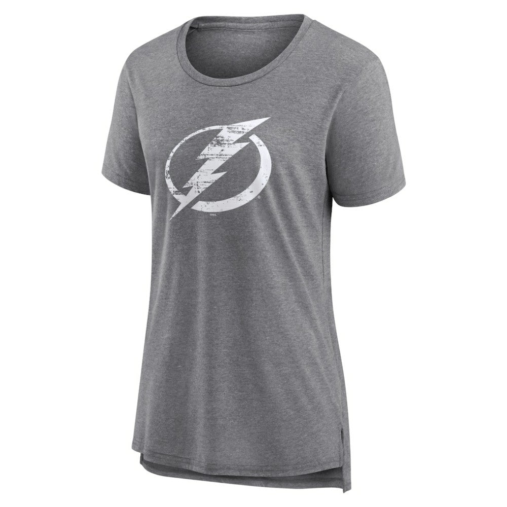Tampa Bay Lightning Women's Heritage Custom Tri-Blend T-Shirt - Gray - NHL 203467447