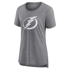 Tampa Bay Lightning Women's Heritage Custom Tri-Blend T-Shirt - Gray - NHL 203467447