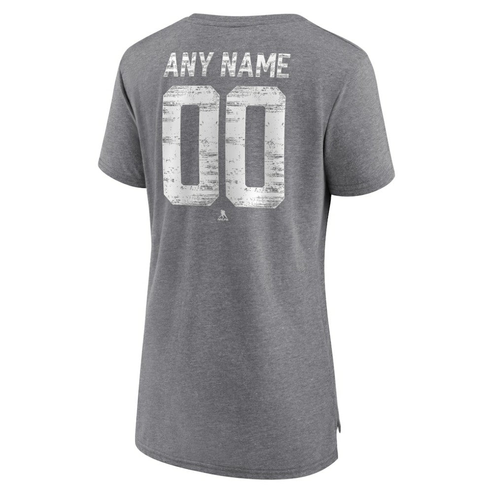 Tampa Bay Lightning Women's Heritage Custom Tri-Blend T-Shirt - Gray - NHL 203467447