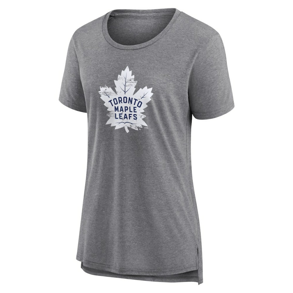 Toronto Maple Leafs Women's Heritage Custom Tri-Blend T-Shirt - Gray - NHL 203467449