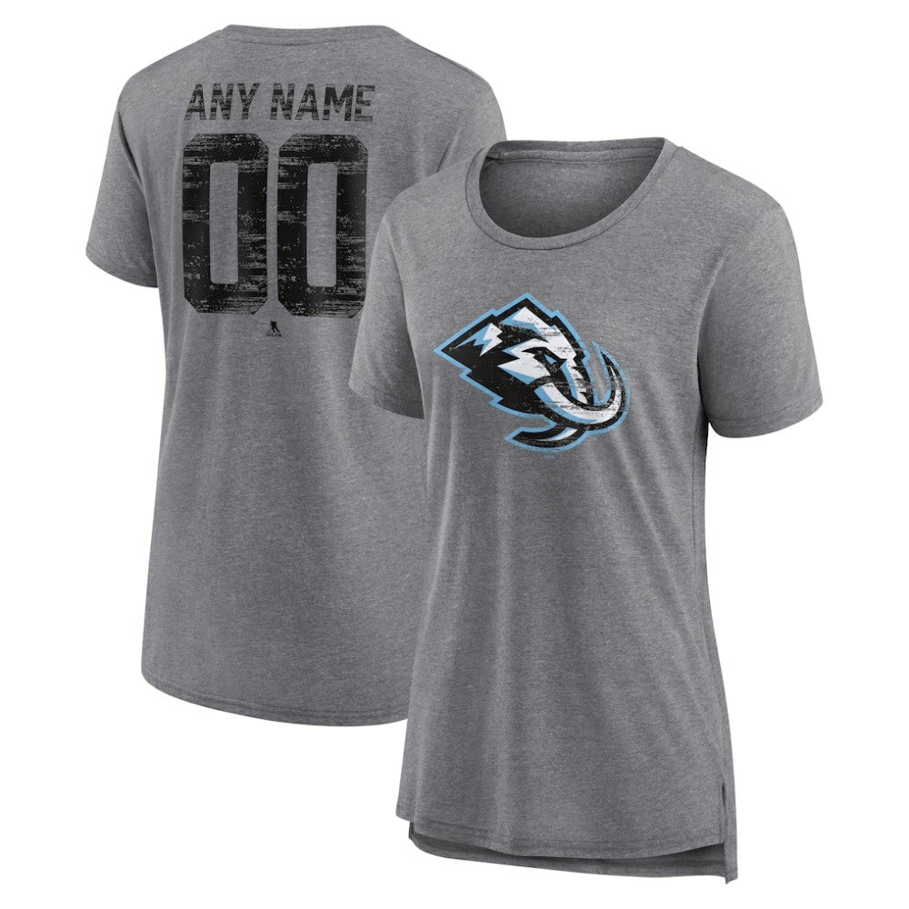 Utah Mammoth Women's Heritage Custom Tri-Blend T-Shirt - Gray - NHL 203467451