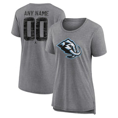 Utah Mammoth Women's Heritage Custom Tri-Blend T-Shirt - Gray - NHL 203467451