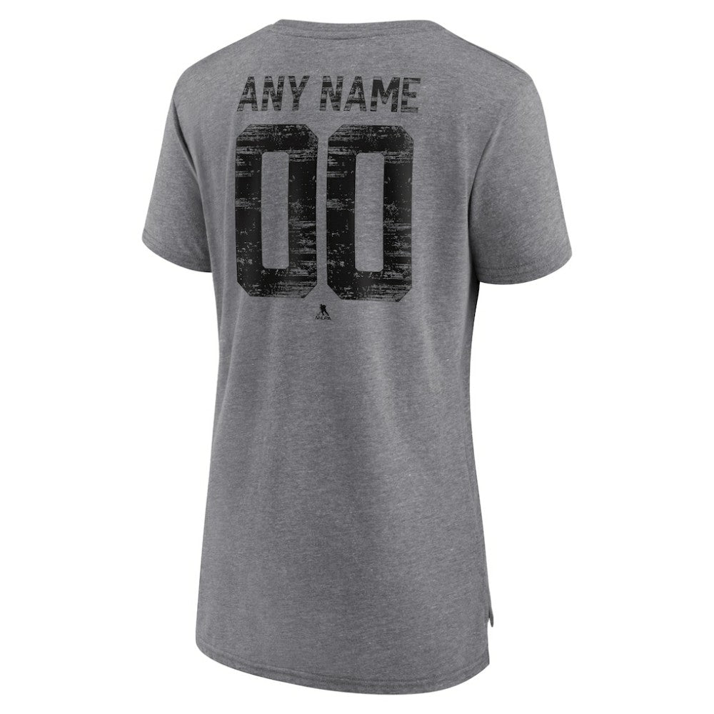Utah Mammoth Women's Heritage Custom Tri-Blend T-Shirt - Gray - NHL 203467451