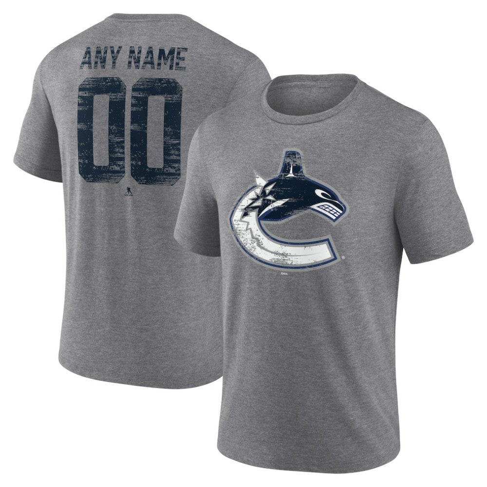 Vancouver Canucks Heritage Custom Tri-Blend T-Shirt - Gray - NHL 203467452