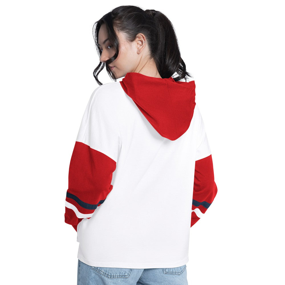 St. Louis Cardinals G-III 4Her by Carl Banks Women's Key Player Oversized Hooded Long Sleeve T-Shirt - White/Red - MLB Online