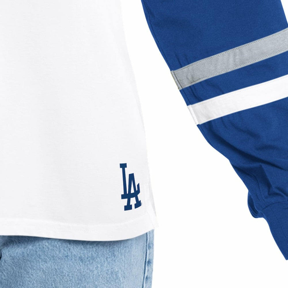 Los Angeles Dodgers G-III 4Her by Carl Banks Women's Key Player Oversized Hooded Long Sleeve T-Shirt - White/Royal - MLB Discount