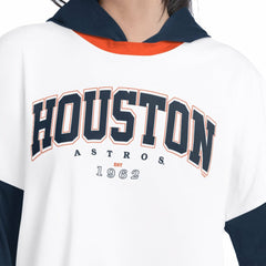 Houston Astros G-III 4Her by Carl Banks Women's Key Player Oversized Hooded Long Sleeve T-Shirt - White/Navy - MLB Discount