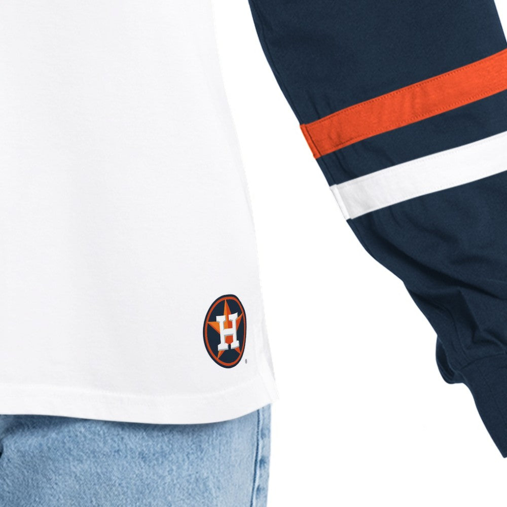 Houston Astros G-III 4Her by Carl Banks Women's Key Player Oversized Hooded Long Sleeve T-Shirt - White/Navy - MLB Discount