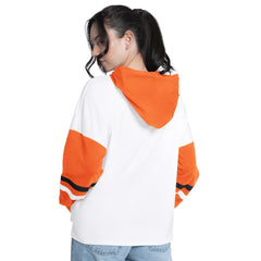 Baltimore Orioles G-III 4Her by Carl Banks Women's Key Player Oversized Hooded Long Sleeve T-Shirt - White/Orange - MLB Discount