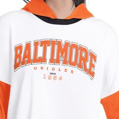 Baltimore Orioles G-III 4Her by Carl Banks Women's Key Player Oversized Hooded Long Sleeve T-Shirt - White/Orange - MLB Discount