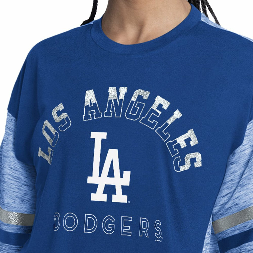 Los Angeles Dodgers G-III 4Her by Carl Banks Women's Off-Season Oversized Top - Royal - MLB Lifestyle