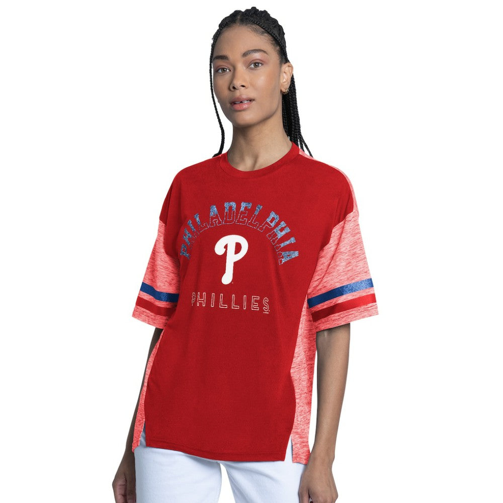 Philadelphia Phillies G-III 4Her by Carl Banks Women's Off-Season Oversized Top - Red - MLB on Sale