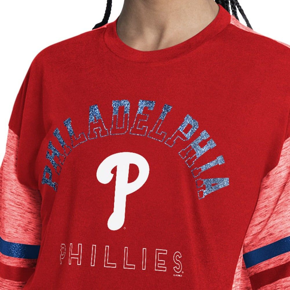 Philadelphia Phillies G-III 4Her by Carl Banks Women's Off-Season Oversized Top - Red - MLB on Sale