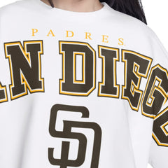 San Diego Padres G-III 4Her by Carl Banks Women's Bleachers Cropped Pullover Sweatshirt - White - MLB Sale