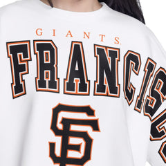 San Francisco Giants G-III 4Her by Carl Banks Women's Bleachers Cropped Pullover Sweatshirt - White - MLB Lifestyle