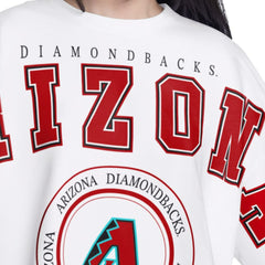 Arizona Diamondbacks G-III 4Her by Carl Banks Women's Bleachers Cropped Pullover Sweatshirt - White - MLB Online