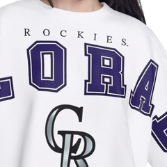 Colorado Rockies G-III 4Her by Carl Banks Women's Bleachers Cropped Pullover Sweatshirt - White - MLB Online