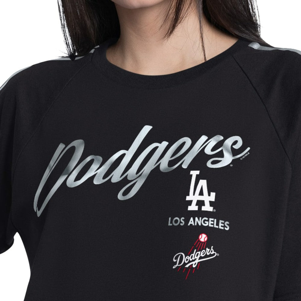 Los Angeles Dodgers G-III 4Her by Carl Banks Women's Classic Play Cropped T-Shirt - Black - MLB on Sale