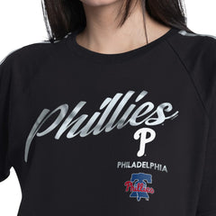 Philadelphia Phillies G-III 4Her by Carl Banks Women's Classic Play Cropped T-Shirt - Black - MLB Sale