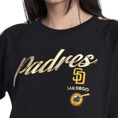 San Diego Padres G-III 4Her by Carl Banks Women's Classic Play Cropped T-Shirt - Black - MLB Sale