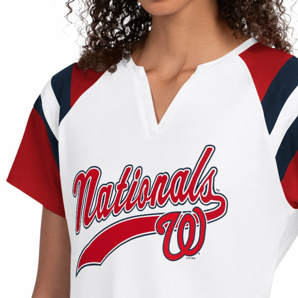 Washington Nationals Starter Women's Game On Notch Neck T-Shirt - White - MLB Online