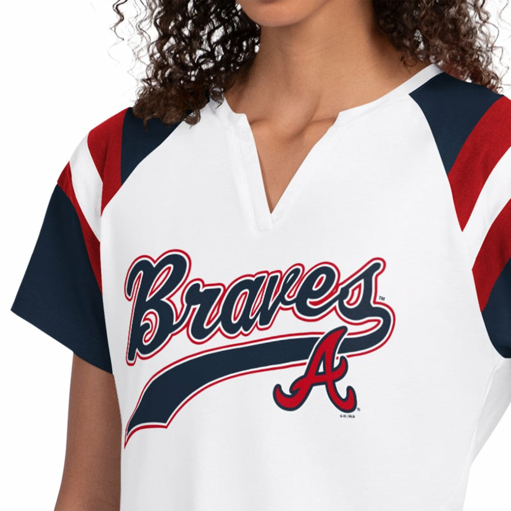 Atlanta Braves Starter Women's Game On Notch Neck T-Shirt - White - MLB on Sale