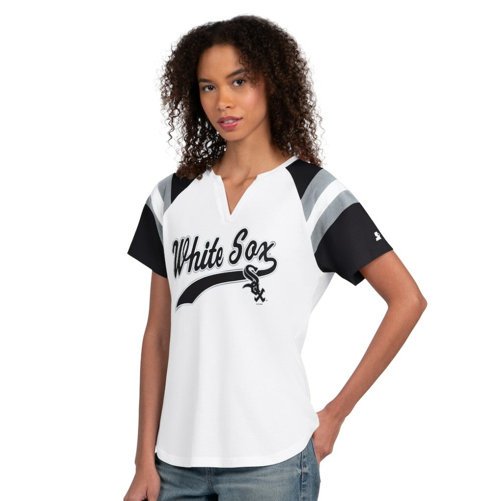 Chicago White Sox Starter Women's Game On Notch Neck T-Shirt - White - MLB on Sale