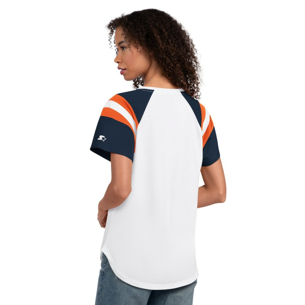 Detroit Tigers Starter Women's Game On Notch Neck T-Shirt - White - MLB Discount