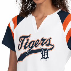 Detroit Tigers Starter Women's Game On Notch Neck T-Shirt - White - MLB Discount