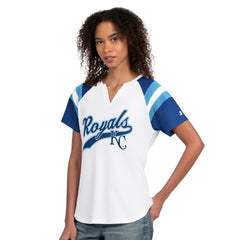 Kansas City Royals Starter Women's Game On Notch Neck T-Shirt - White - MLB Lifestyle