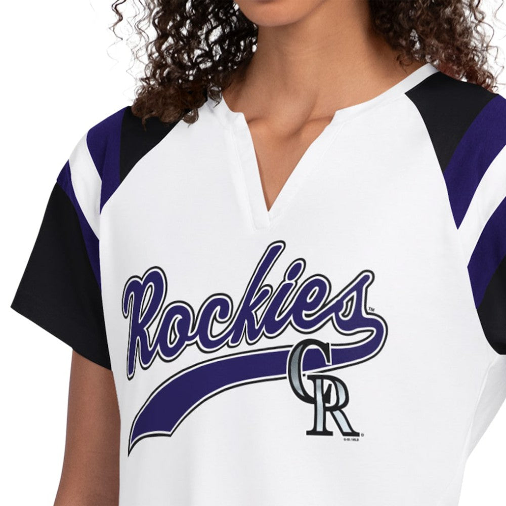 Colorado Rockies Starter Women's Game On Notch Neck T-Shirt - White - MLB on Sale