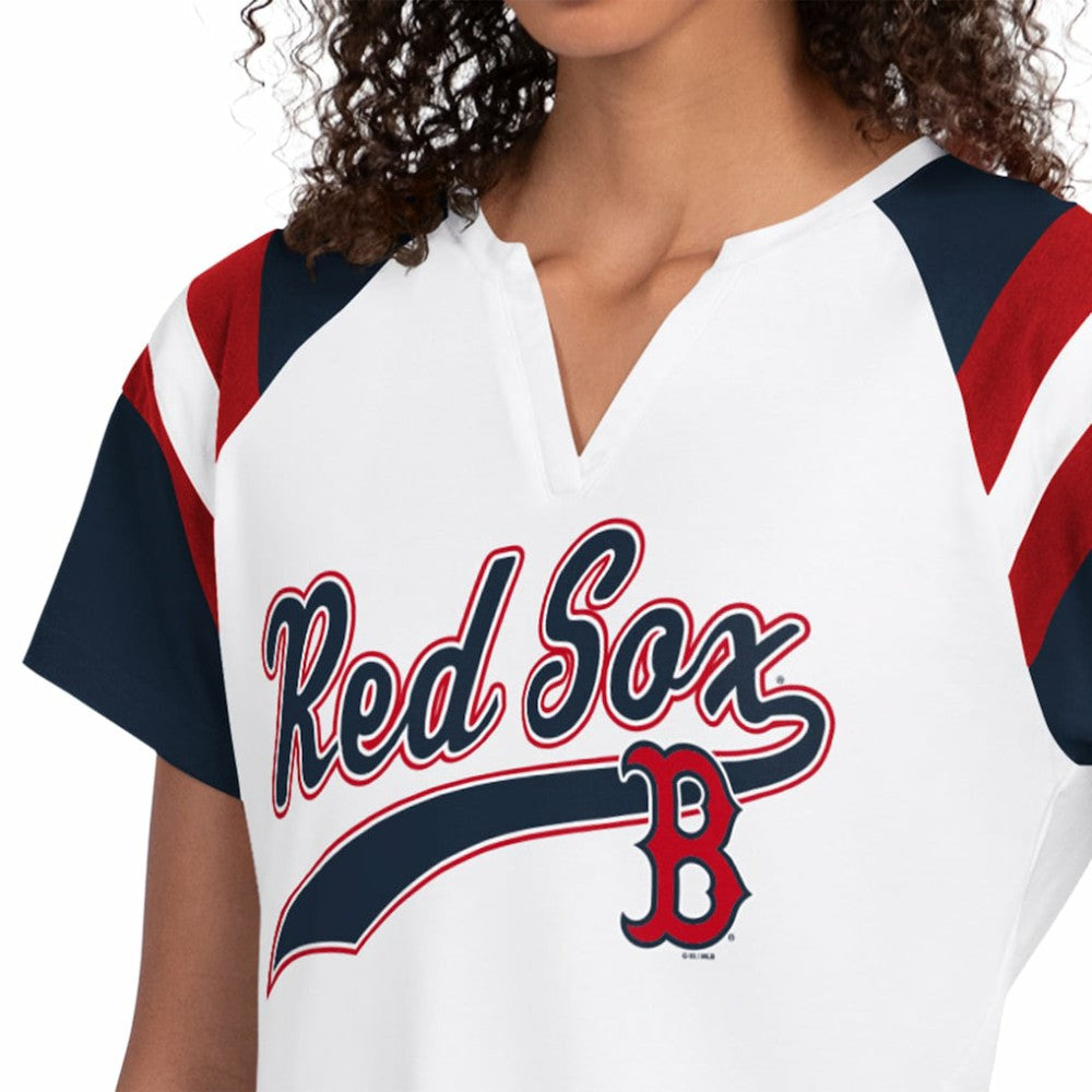 Boston Red Sox Starter Women's Game On Notch Neck T-Shirt - White - MLB Sale
